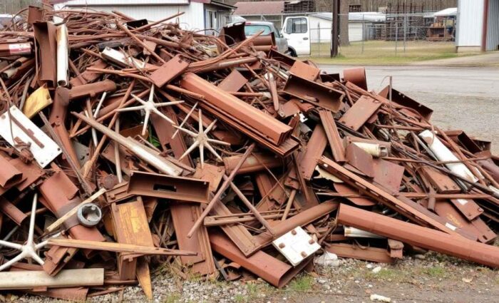Rottami metallici provenienti dallo smontaggio di strutture per pannelli solari destinati al riciclo