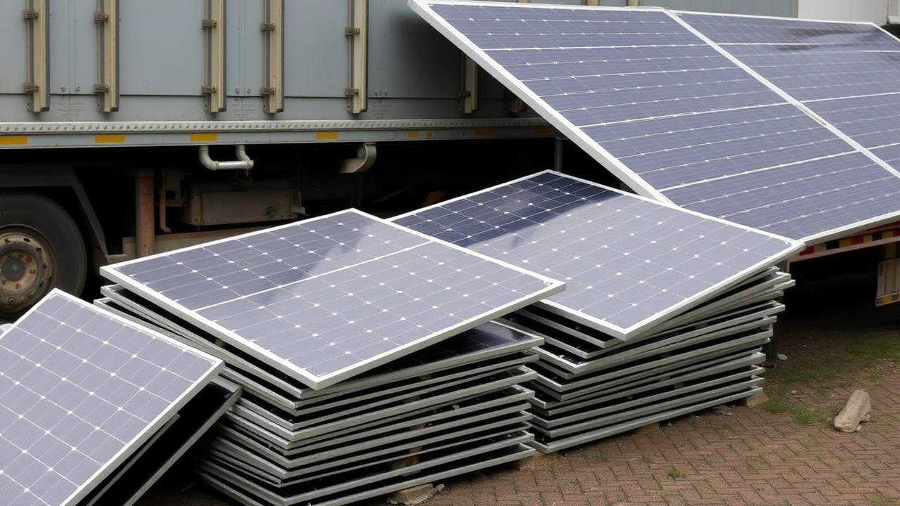 Smaltimento dei pannelli solari a fine vita pronti per il riciclo e il trattamento RAEE