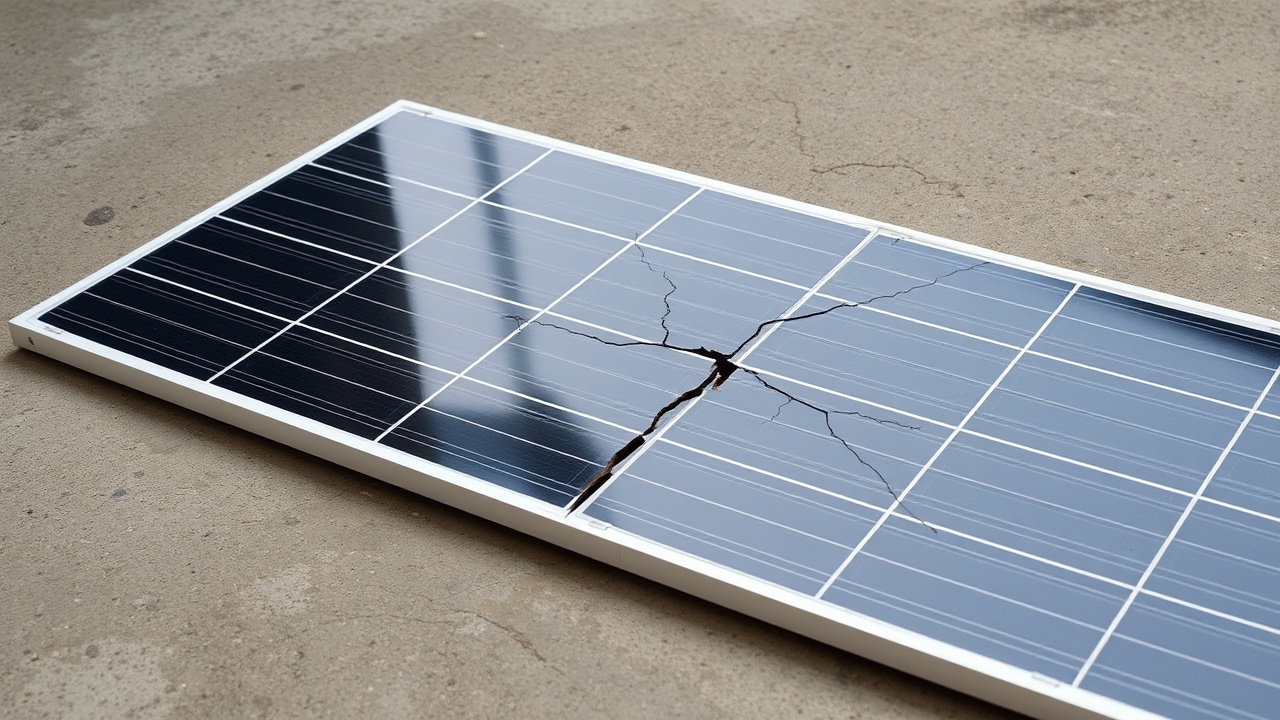 Pannello solare danneggiato a fine vita da avviare allo smaltimento RAEE